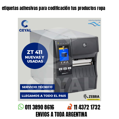 etiquetas adhesivas para codificación tus productos ropa