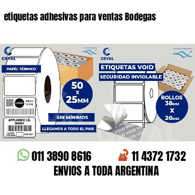 etiquetas adhesivas para ventas Bodegas