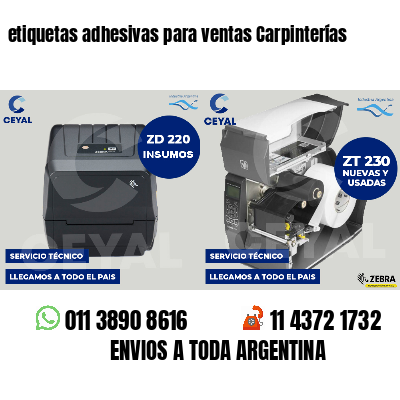 etiquetas adhesivas para ventas Carpinterías