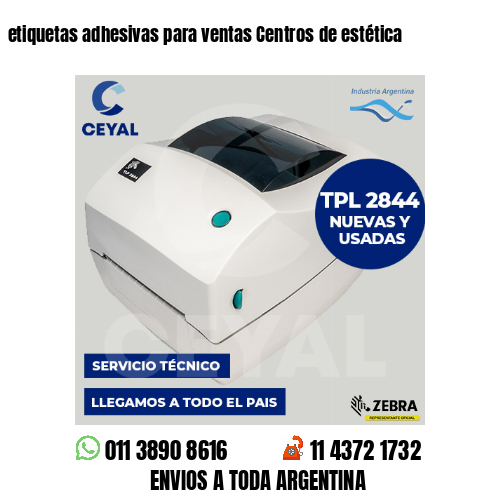etiquetas adhesivas para ventas Centros de estética