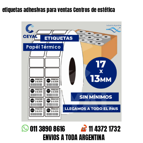 etiquetas adhesivas para ventas Centros de estética