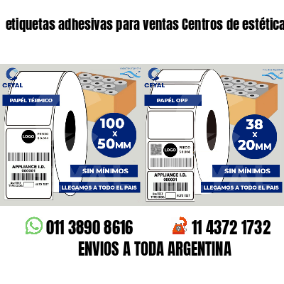 etiquetas adhesivas para ventas Centros de estética