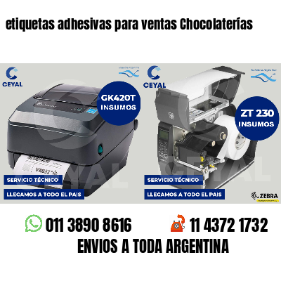 etiquetas adhesivas para ventas Chocolaterías