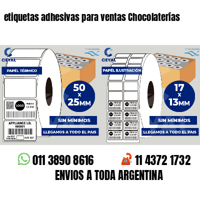 etiquetas adhesivas para ventas Chocolaterías