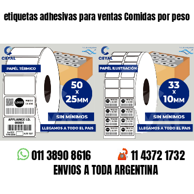 etiquetas adhesivas para ventas Comidas por peso