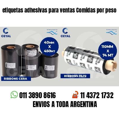 etiquetas adhesivas para ventas Comidas por peso