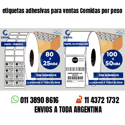 etiquetas adhesivas para ventas Comidas por peso