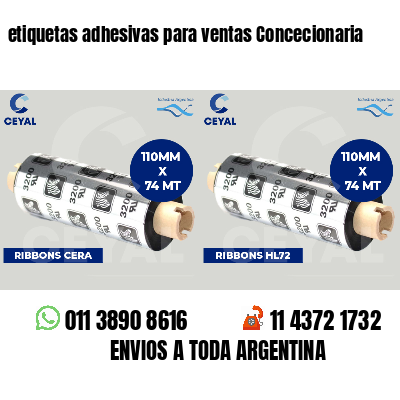 etiquetas adhesivas para ventas Concecionaria