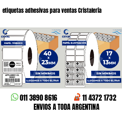 etiquetas adhesivas para ventas Cristalería