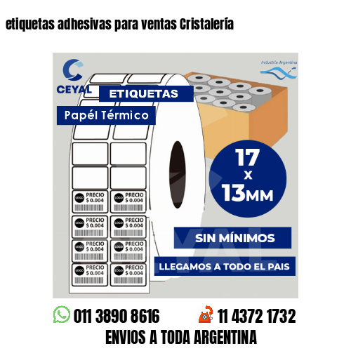 etiquetas adhesivas para ventas Cristalería