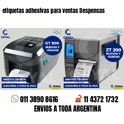 etiquetas adhesivas para ventas Despensas