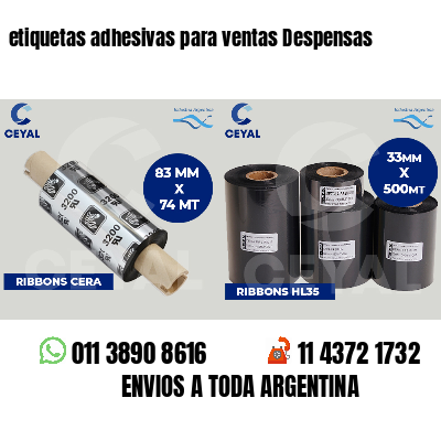 etiquetas adhesivas para ventas Despensas