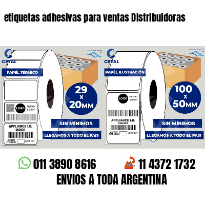 etiquetas adhesivas para ventas Distribuidoras