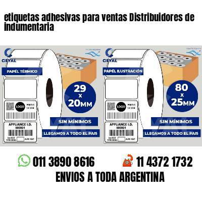 etiquetas adhesivas para ventas Distribuidores de indumentaria