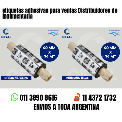etiquetas adhesivas para ventas Distribuidores de indumentaria