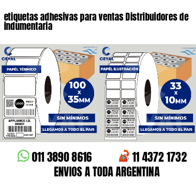 etiquetas adhesivas para ventas Distribuidores de indumentaria