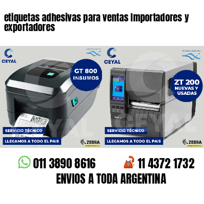 etiquetas adhesivas para ventas Importadores y exportadores