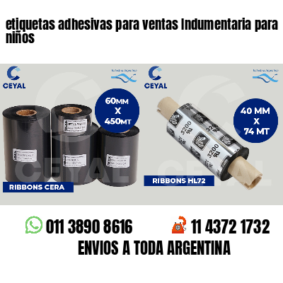 etiquetas adhesivas para ventas Indumentaria para niños