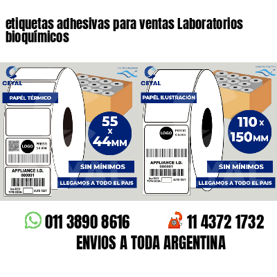 etiquetas adhesivas para ventas Laboratorios bioquímicos