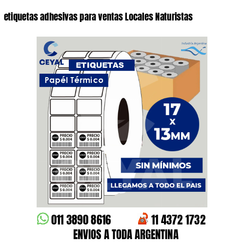 etiquetas adhesivas para ventas Locales Naturistas