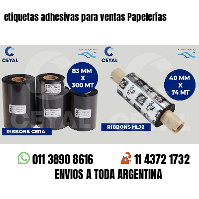 etiquetas adhesivas para ventas Papelerías