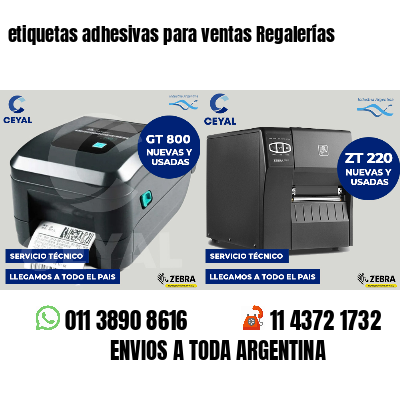 etiquetas adhesivas para ventas Regalerías