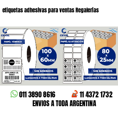 etiquetas adhesivas para ventas Regalerías