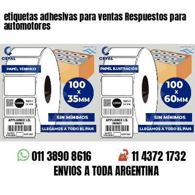 etiquetas adhesivas para ventas Respuestos para automotores