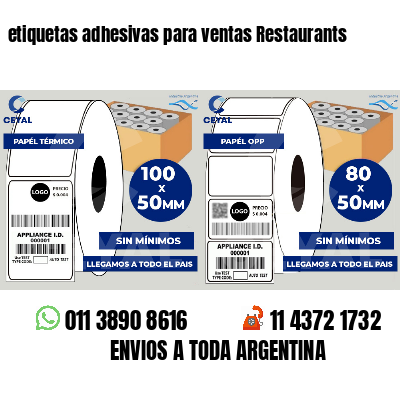 etiquetas adhesivas para ventas Restaurants