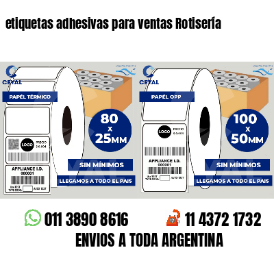 etiquetas adhesivas para ventas Rotisería
