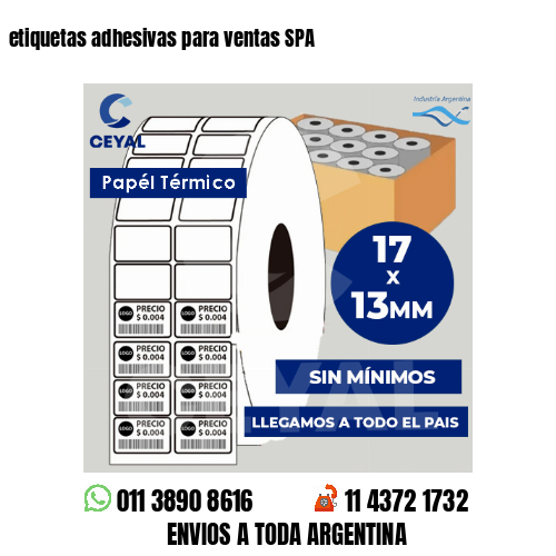 etiquetas adhesivas para ventas SPA