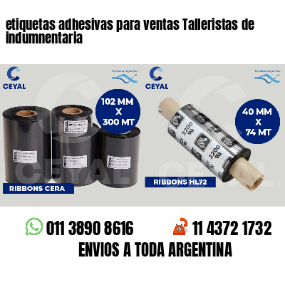 etiquetas adhesivas para ventas Talleristas de indumnentaria