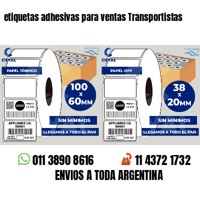 etiquetas adhesivas para ventas Transportistas