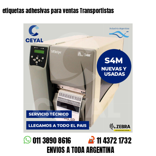 etiquetas adhesivas para ventas Transportistas