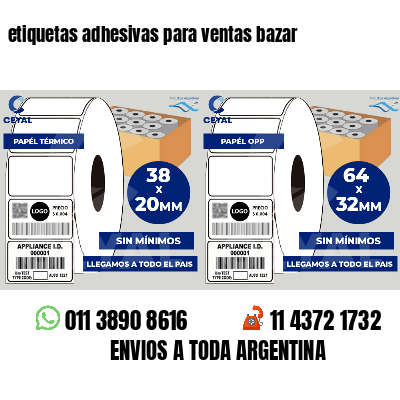 etiquetas adhesivas para ventas bazar