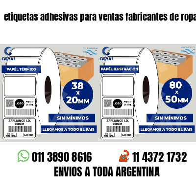etiquetas adhesivas para ventas fabricantes de ropa