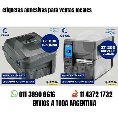 etiquetas adhesivas para ventas locales