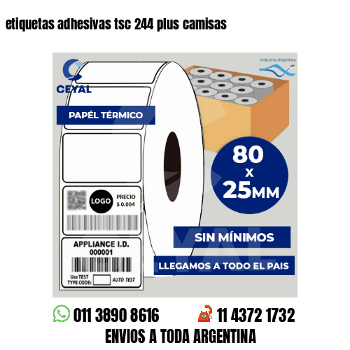 etiquetas adhesivas tsc 244 plus camisas