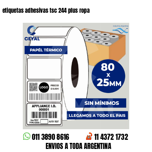 etiquetas adhesivas tsc 244 plus ropa