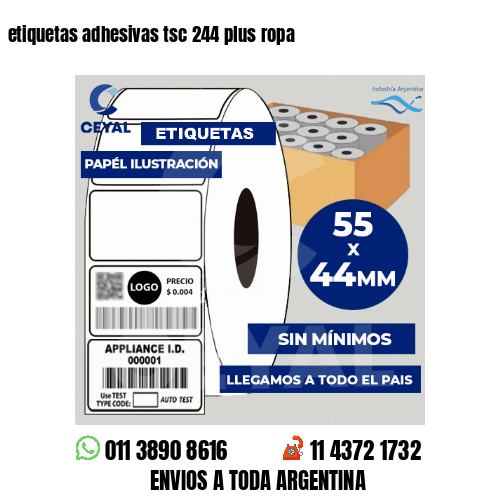 etiquetas adhesivas tsc 244 plus ropa