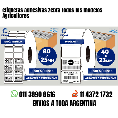 etiquetas adhesivas zebra todos los modelos Agricultores