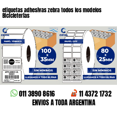 etiquetas adhesivas zebra todos los modelos Bicicleterías