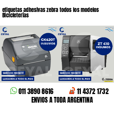 etiquetas adhesivas zebra todos los modelos Bicicleterías
