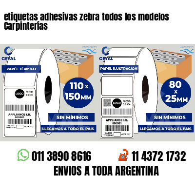 etiquetas adhesivas zebra todos los modelos Carpinterías