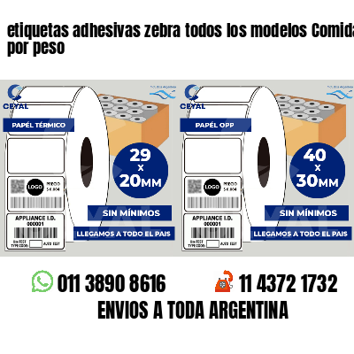 etiquetas adhesivas zebra todos los modelos Comidas por peso