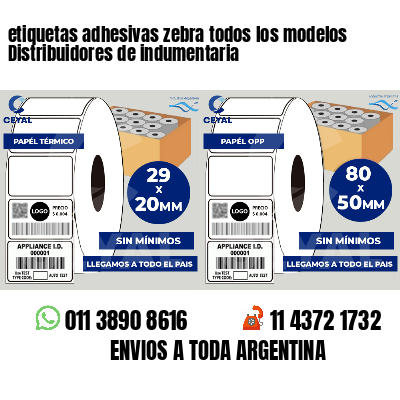 etiquetas adhesivas zebra todos los modelos Distribuidores de indumentaria