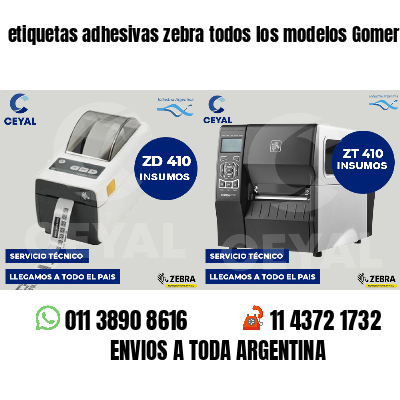 etiquetas adhesivas zebra todos los modelos Gomerías