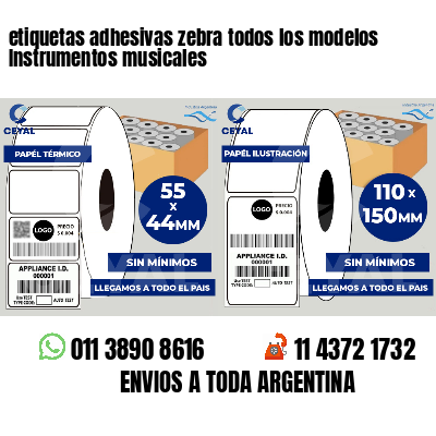 etiquetas adhesivas zebra todos los modelos Instrumentos musicales