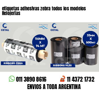 etiquetas adhesivas zebra todos los modelos Relojerías