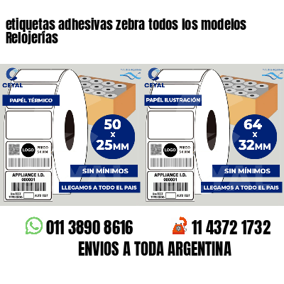 etiquetas adhesivas zebra todos los modelos Relojerías